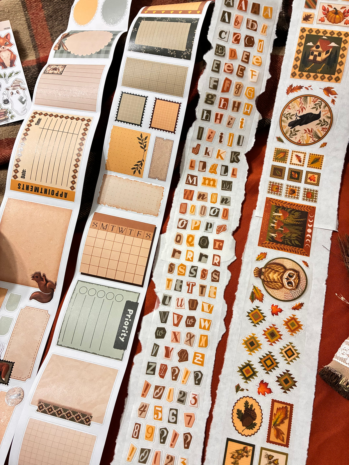 FOLK AUTUMN (Kiss-cut) PET Tape (Fall Journaling Sticker Roll 60 mm x 5m)