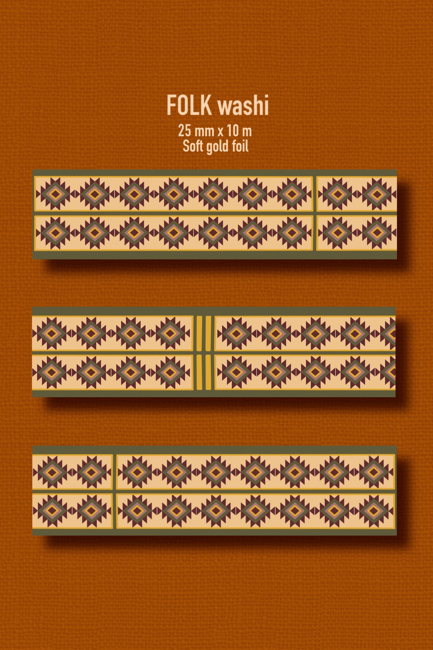 FOLK TALES Washi Tape - gold foil (25mm x 10m)