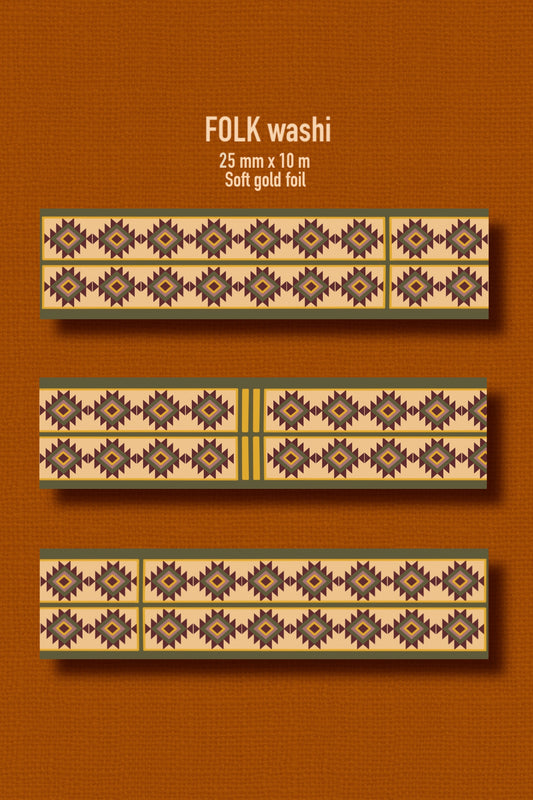 FOLK TALES Washi Tape - gold foil (25mm x 10m)