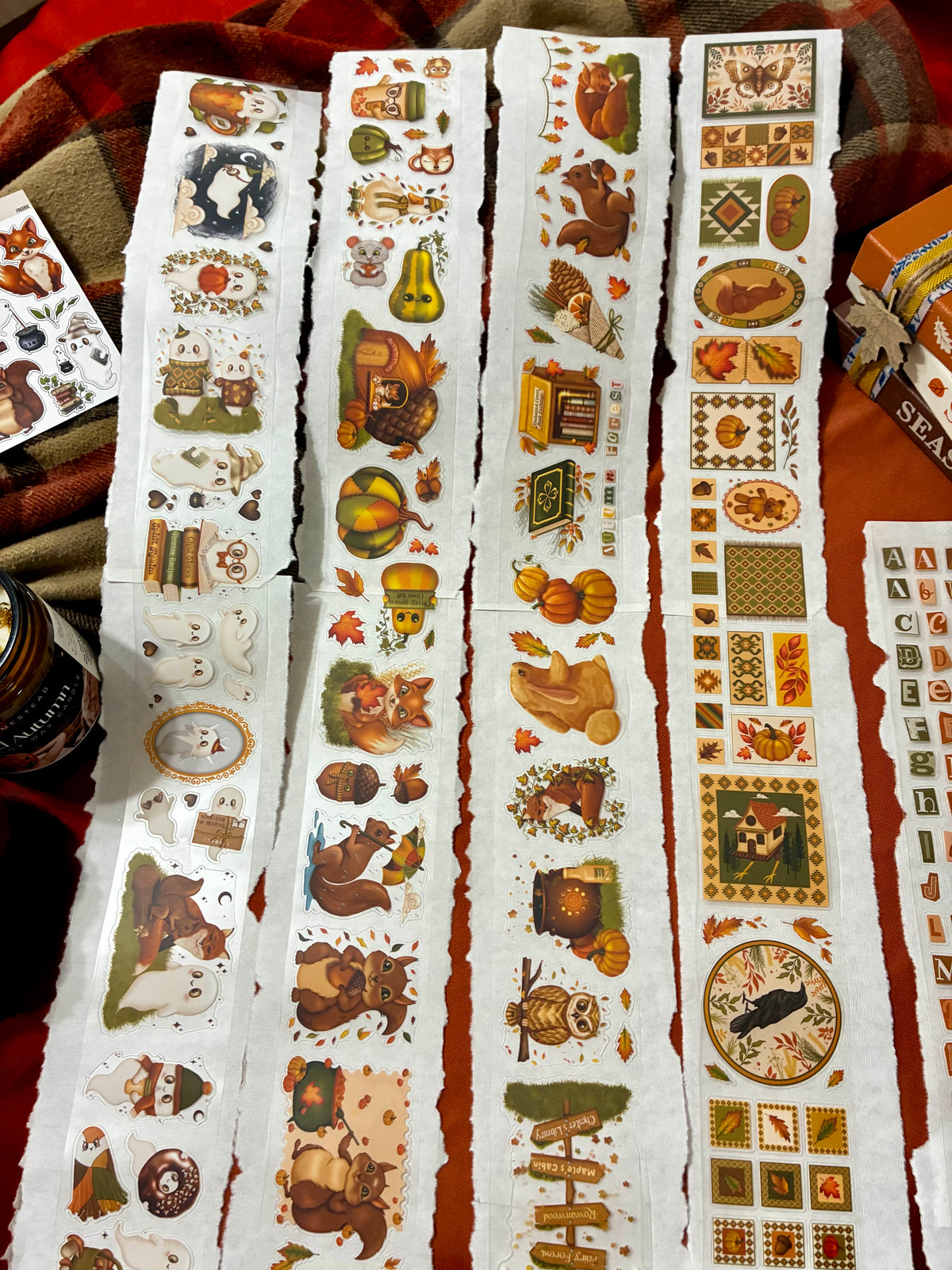 FOLK AUTUMN (Kiss-cut) PET Tape (Fall Journaling Sticker Roll 60 mm x 5m)