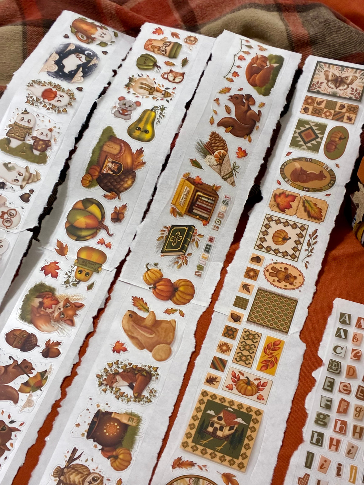 AUTUMN BUNDLE - 5 (kiss-cut) PET tapes (Autumn Forest Folk & Whimsical Journaling Sticker Rolls)