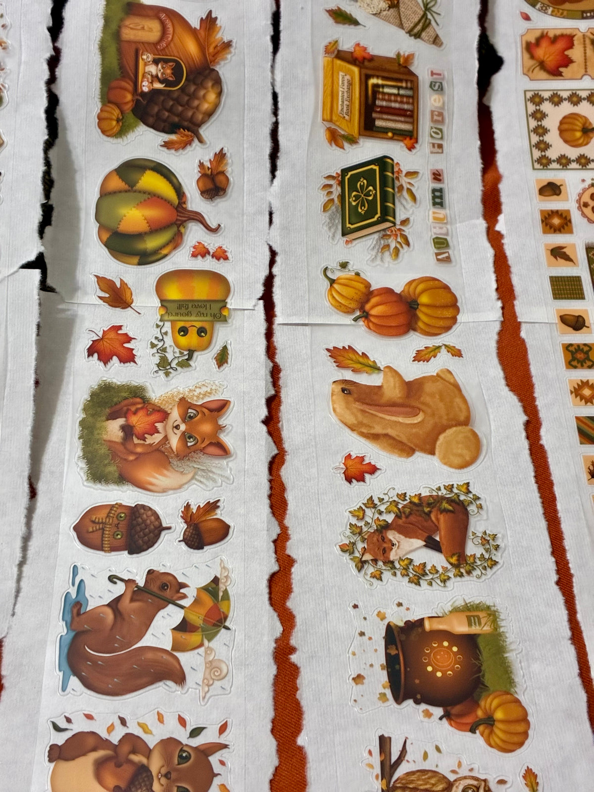 AUTUMN BUNDLE - 5 (kiss-cut) PET tapes (Autumn Forest Folk & Whimsical Journaling Sticker Rolls)