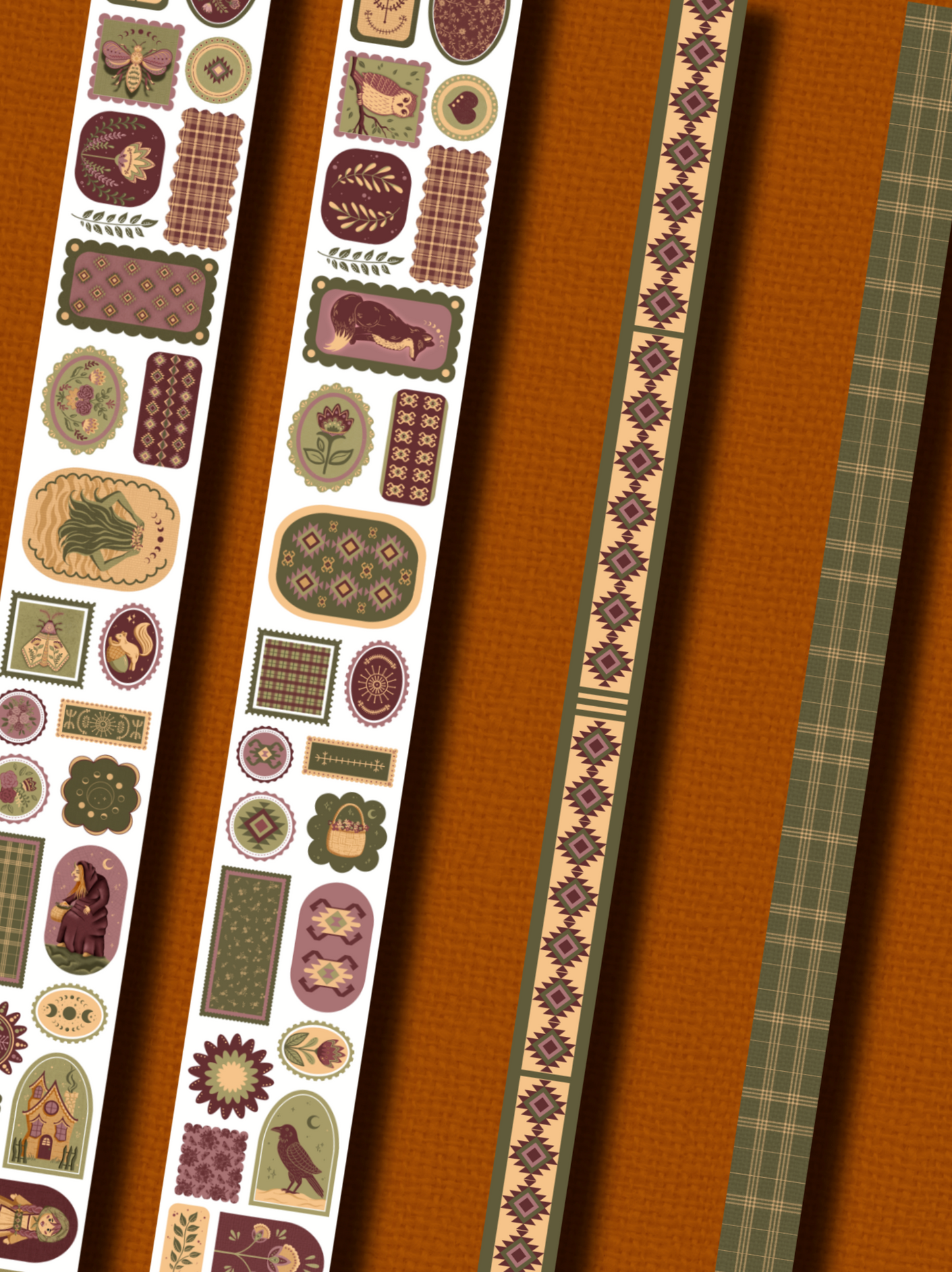 FOLK TALES (Kiss-cut) PET Tape (Slavic Folklore & Mythology Journaling Sticker Roll 60 mm x 5m)