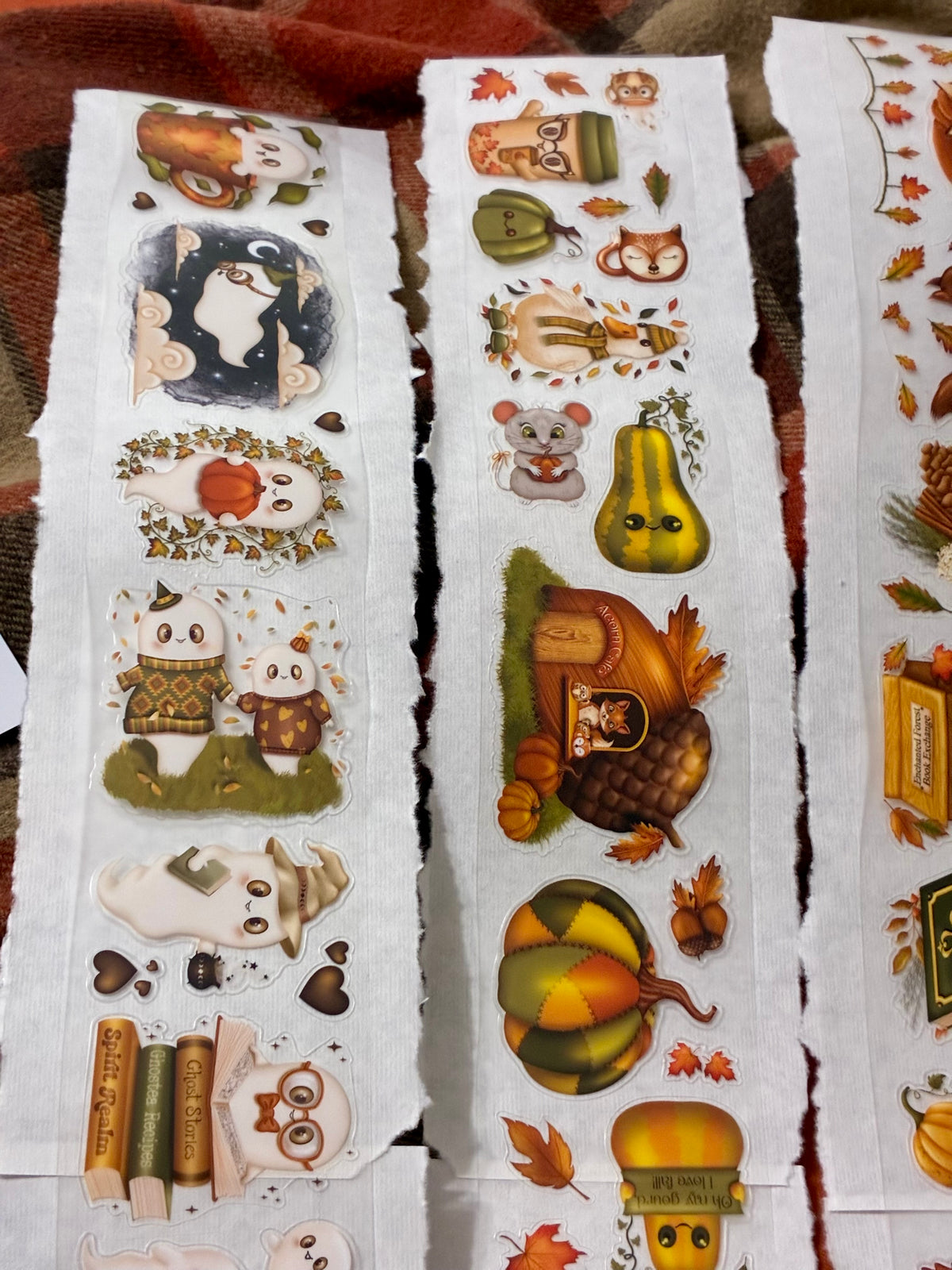 AUTUMN BUNDLE - 5 (kiss-cut) PET tapes (Autumn Forest Folk & Whimsical Journaling Sticker Rolls)