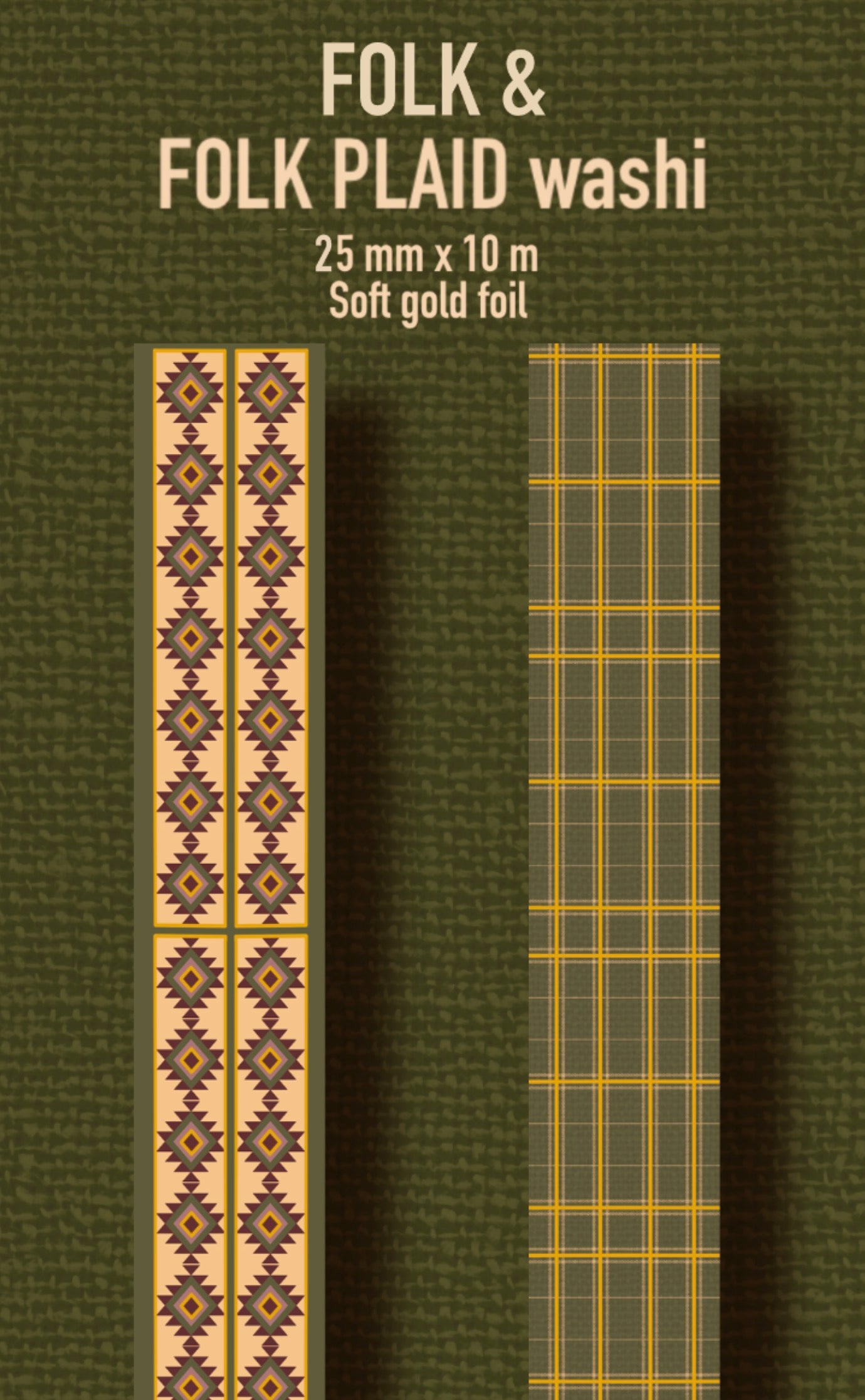 FOLK TALES Washi Tape - gold foil (25mm x 10m)