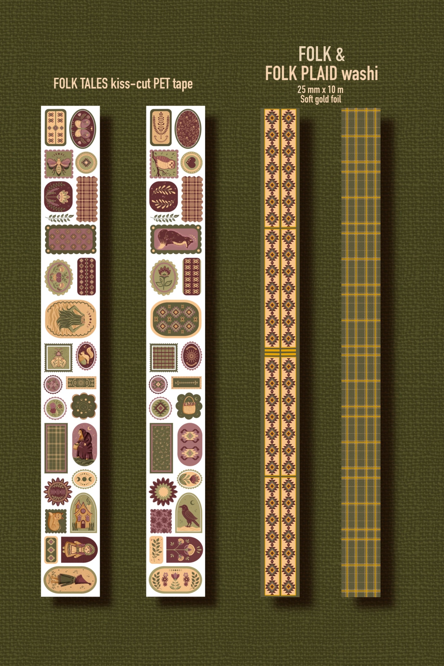FOLK TALES Washi Tape - gold foil (25mm x 10m)