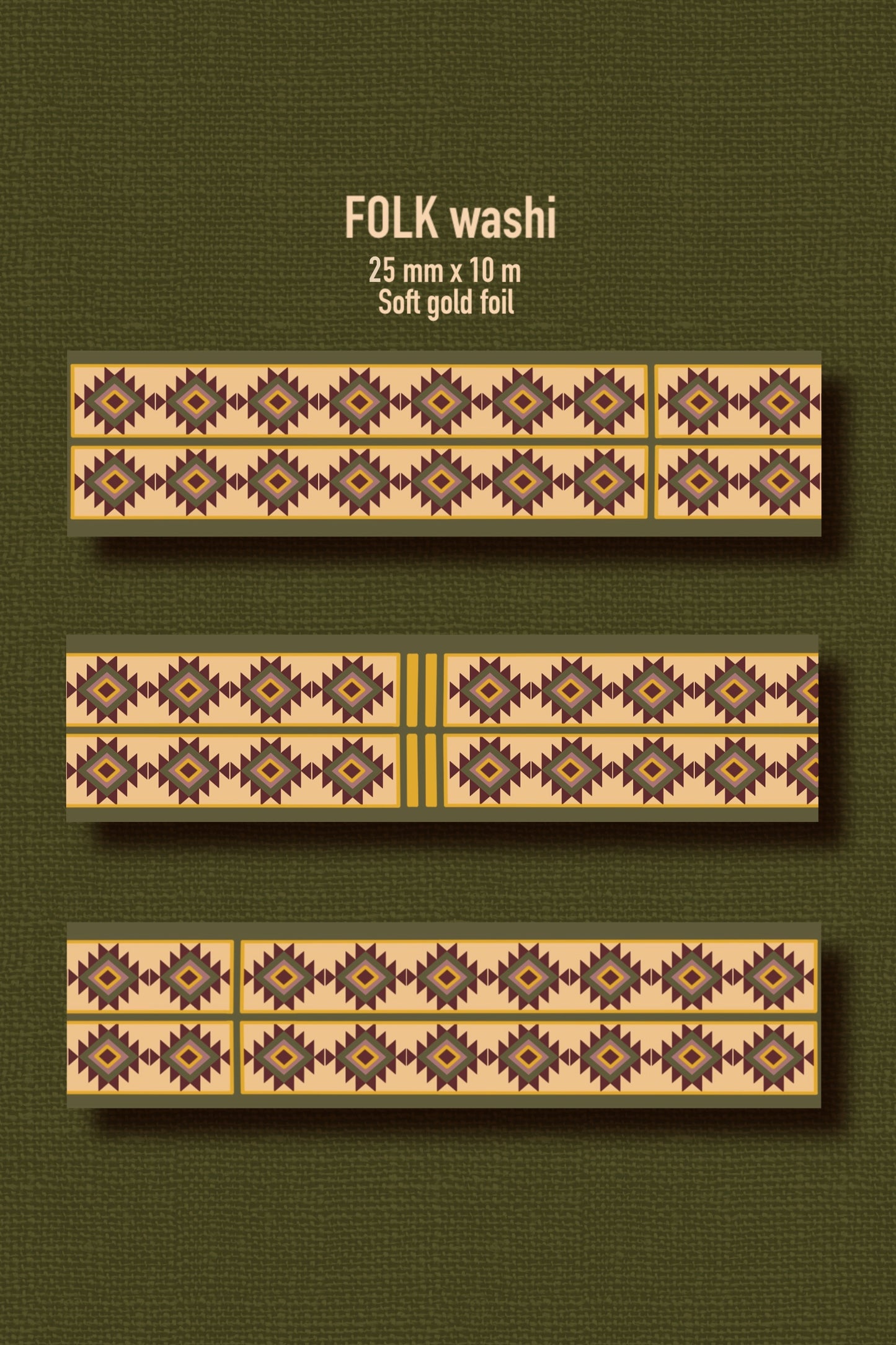 FOLK TALES Washi Tape - gold foil (25mm x 10m)