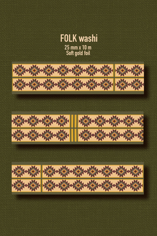 FOLK TALES Washi Tape - gold foil (25mm x 10m)